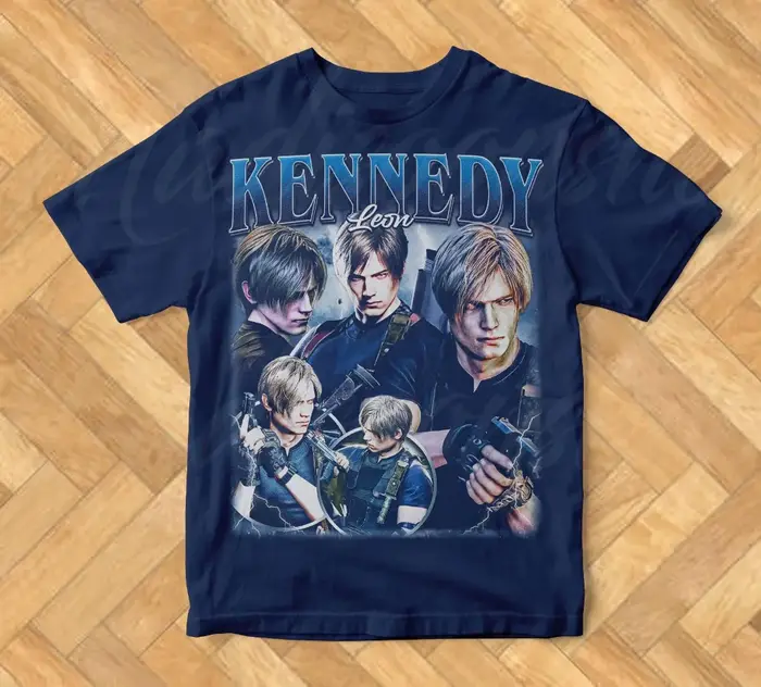 Limité Leon Kennedy T-Shirt Cadeau pour Femme Homme Coton Pesé T-Shirt Vêtements Graphique Chemise À