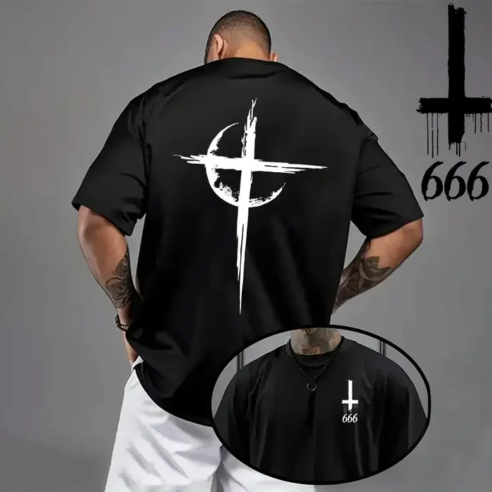T-shirt gothique surdimensionné pour hommes