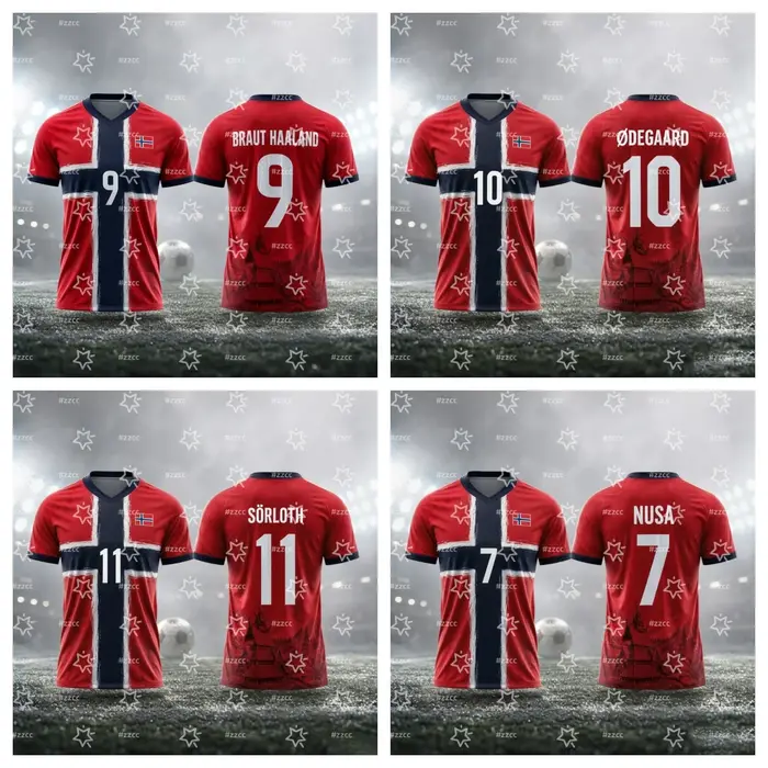 Maillot de football de l'équipe nationale norvégienne 2026 – Tenue de match et d'entraînement – T-shirt sport d'été