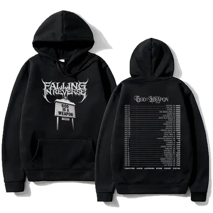 Falling in Reverse God Is A Weapon Tour 2025 sweat à capuche pour homme femmes gothique décontracté 