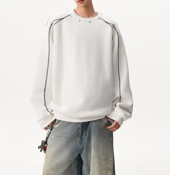 Pull décoratif à rivets pour hommes et femmes