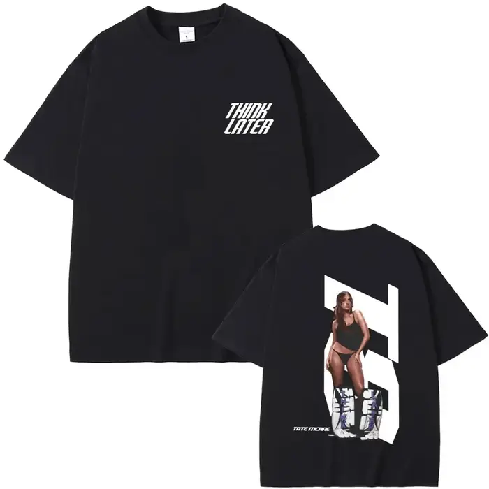 2025 chanteur Tate Mcrae T8 musique t-shirts hommes femmes Vintage T-shirt été coton surdimensionné à manches courtes
