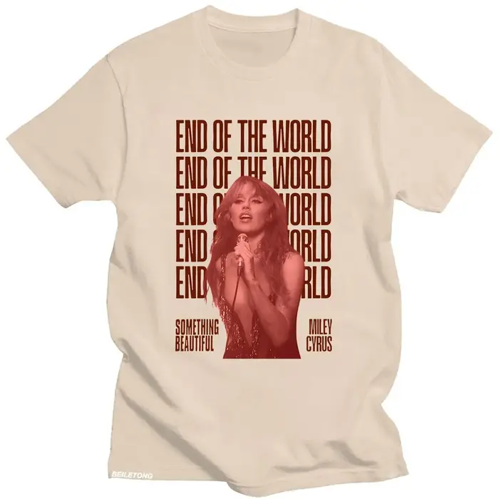 Miley Cyrus fin du monde T-shirt quelque chose belle 2025 impression graphique t-shirts coton