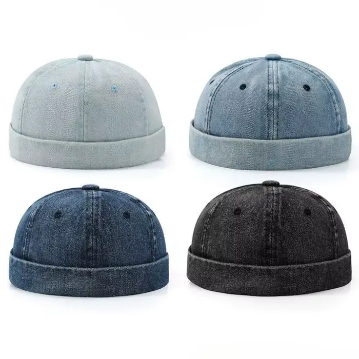 Casquette Docker en Denim sans bords