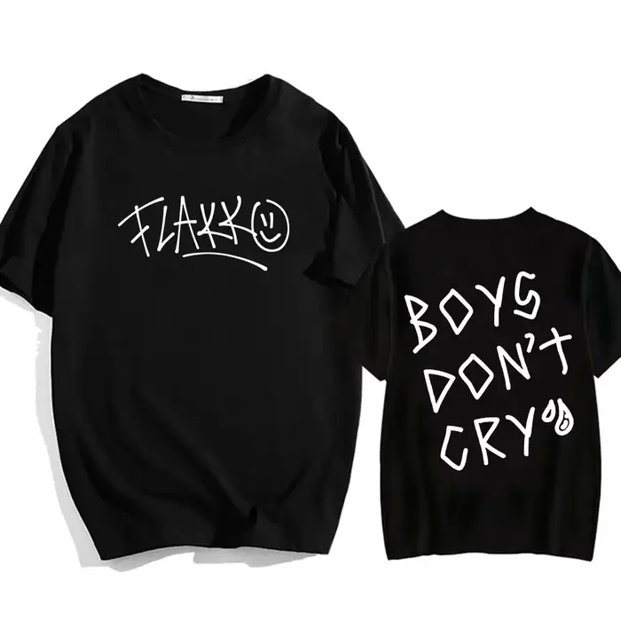 Rels B Flakk sourire T-shirt garçons ne pleurent pas lettre graphique