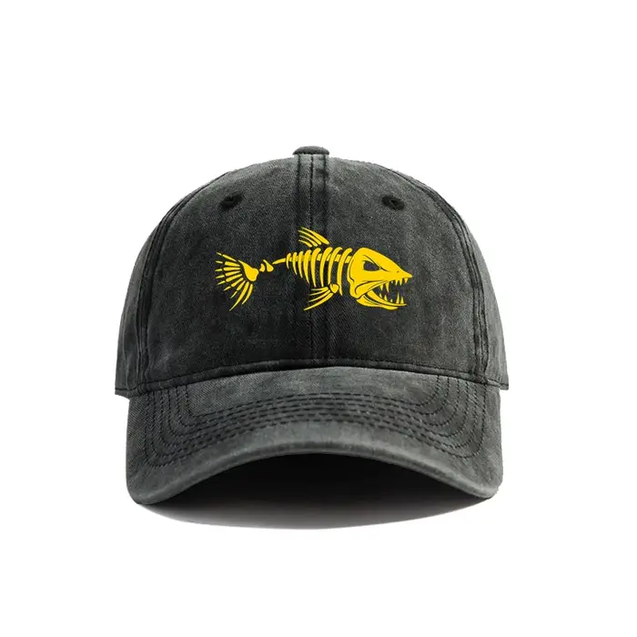 Casquette de Baseball en arête de poisson été en détresse papa chapeaux hommes pêche en plein air squelette os de poisson casquettes MZ-496
