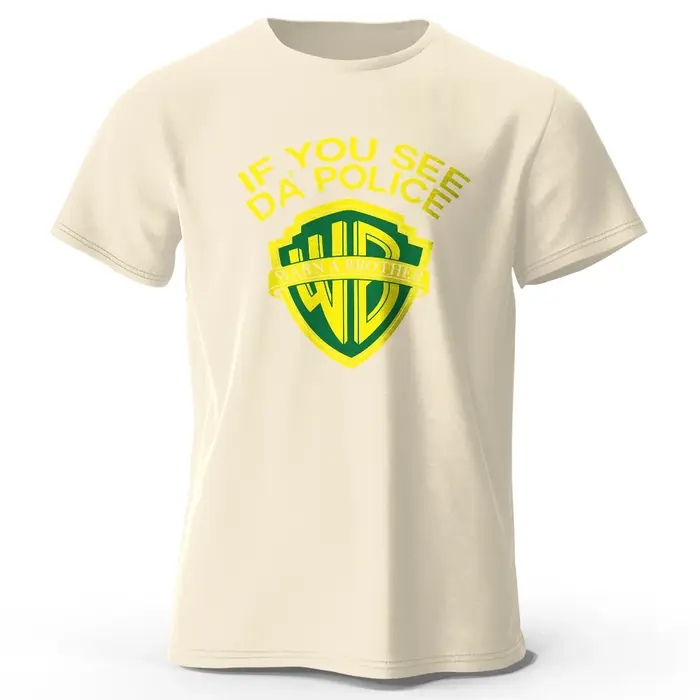 Hommes si vous voir Da' Police imprimé T-Shirt 100% coton surdimensionné classique drôle graphique t