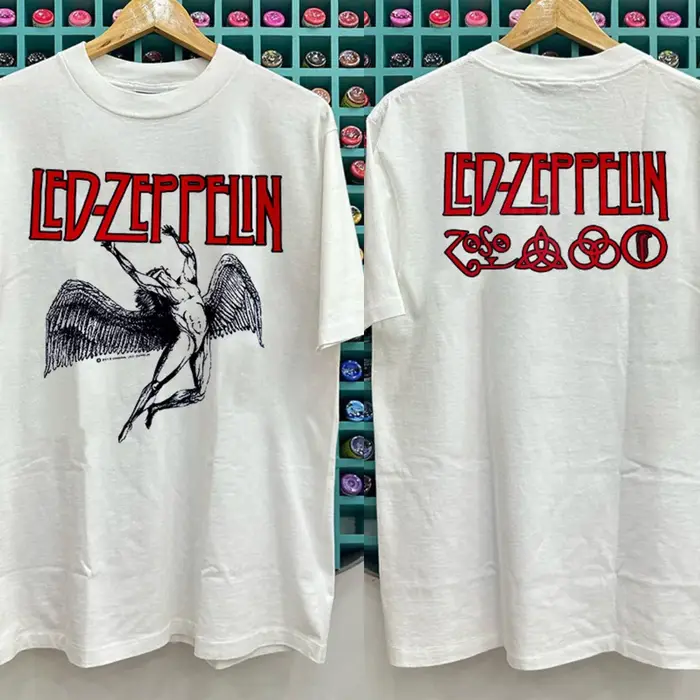 T-shirt à manches courtes Led Zeppelin Rock band 2026, mode sport, pur coton, pour homme, vêtements 