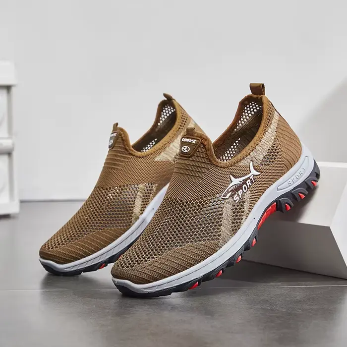 Baskets légères à enfiler pour hommes - Chaussures décontractées antidérapantes adaptées à la randonnée