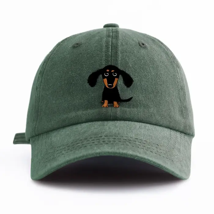 Casquette de Baseball délavée imprimée teckel pour adultes