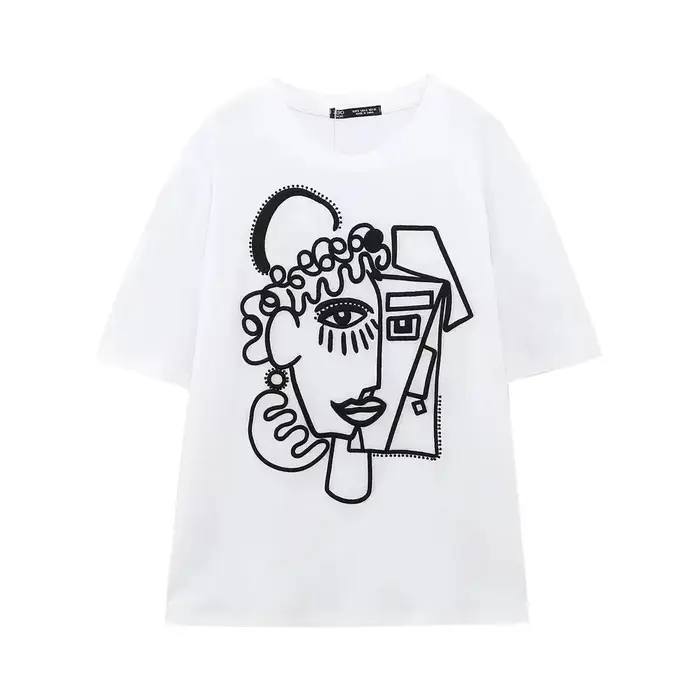 TRAFZR femmes T-shirts été 2025 Y2k Streetwear mode filles à manches courtes t-shirt col rond pour f