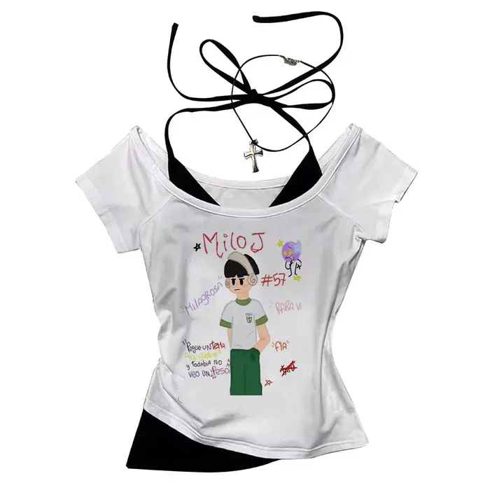 Milo j top tees t-shirt gothique hip hop pour femmes