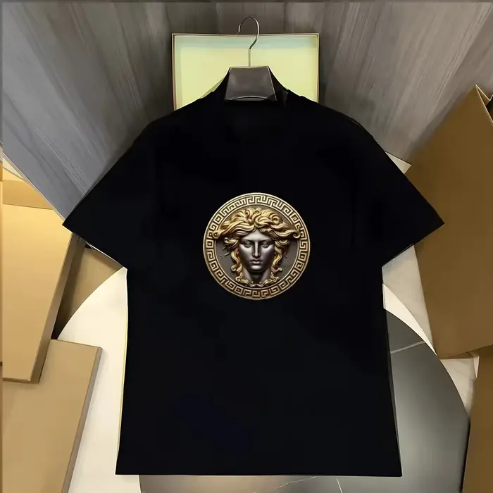 T-shirt en coton de marque de luxe tendance, T-shirt graphique pour hommes et femmes, streetwear d'é