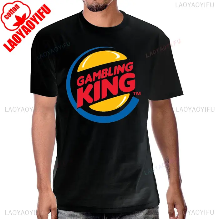 Drôle jeu roi T-Shirt Vegas Roulette Slot Poker jeu décontracté mode Streetwear homme