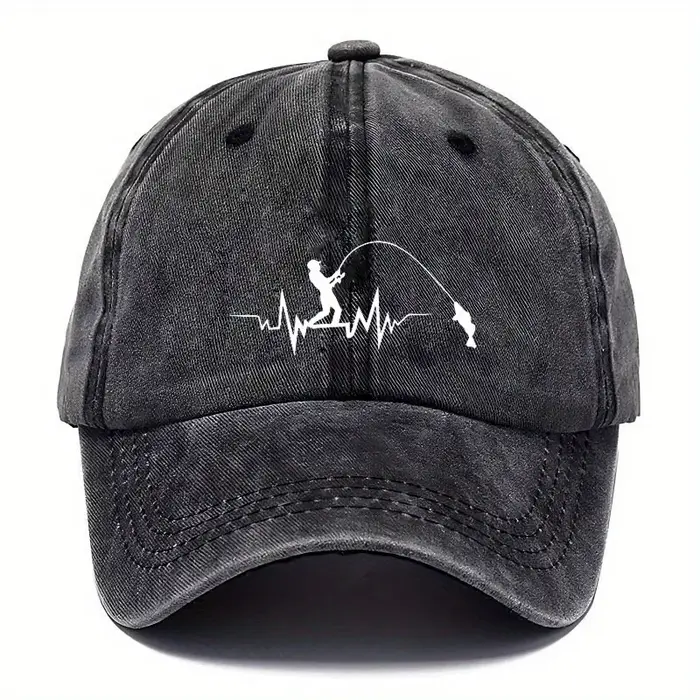 Casquette de baseball rétro lavée avec motif de pêche pour hommes et femmes, protection solaire, vêt