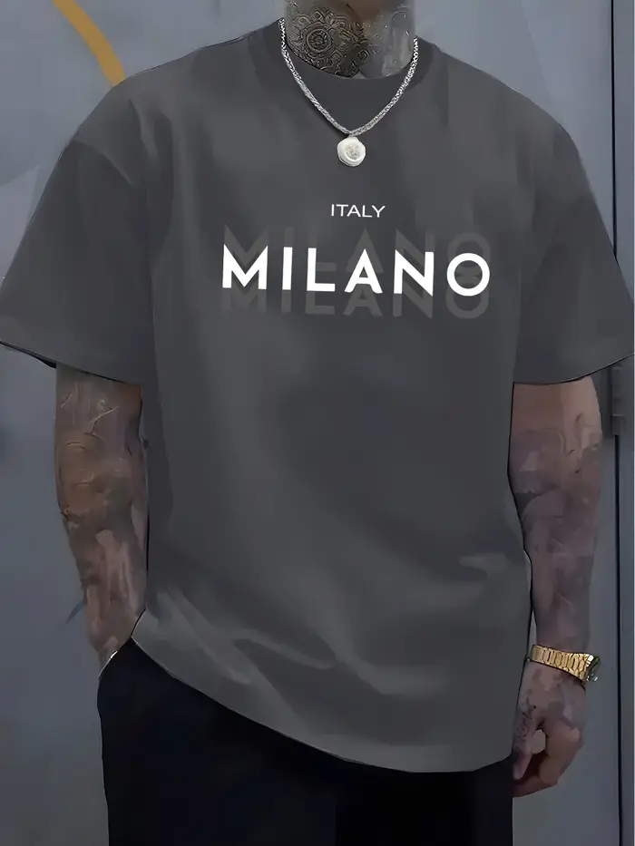 Été hommes 100% pur coton décontracté coupe ample grande taille italie MILANO imprimé confortable co