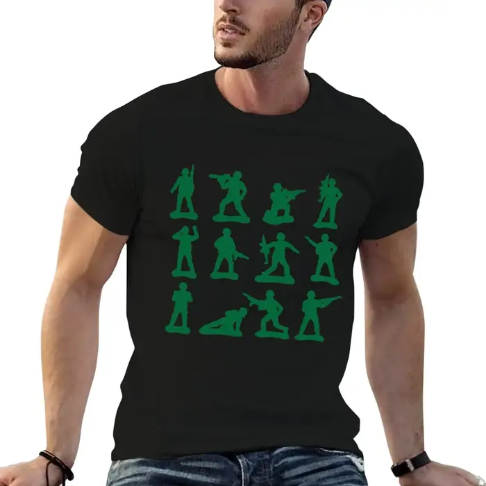 T-shirt à manches courtes avec graphismes Army Man, chemise de travail utilitaire