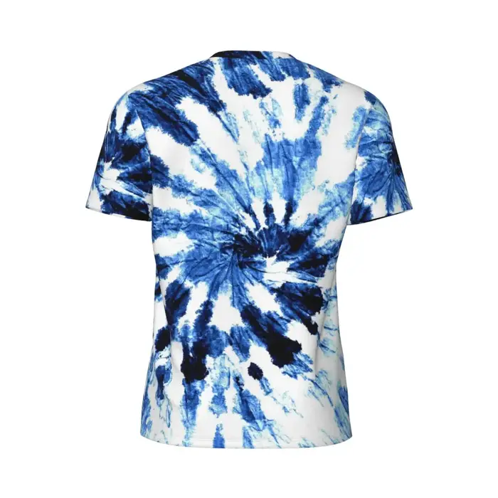 Bleu tourbillon cravate colorant T-Shirt mâle imprimé abstrait Vintage gymnase t-shirts respirant été à la mode