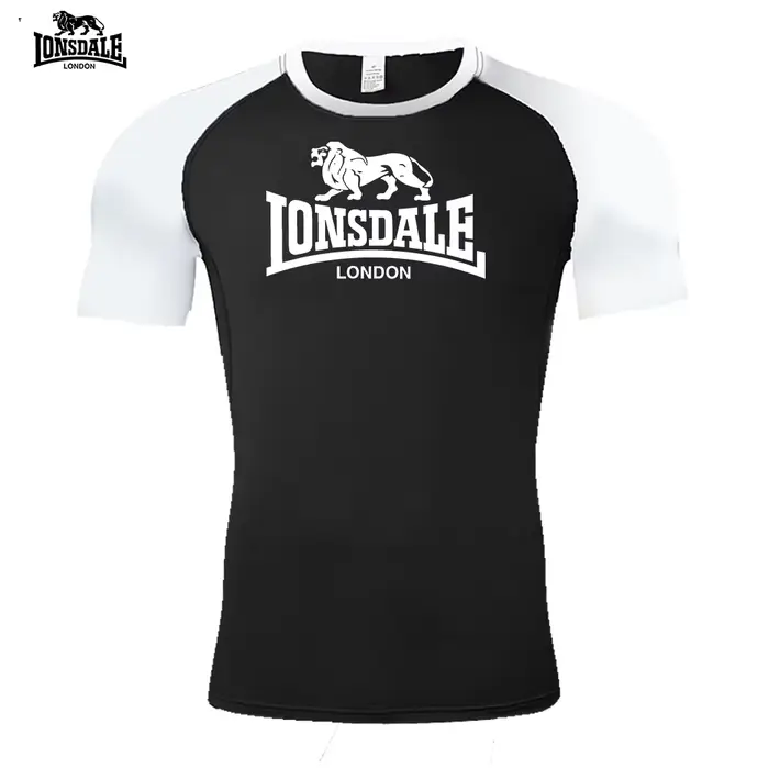 LONSDALE haut de course deux tons hommes T-shirts imprimés sous-vêtements de sport serrés séchage ra