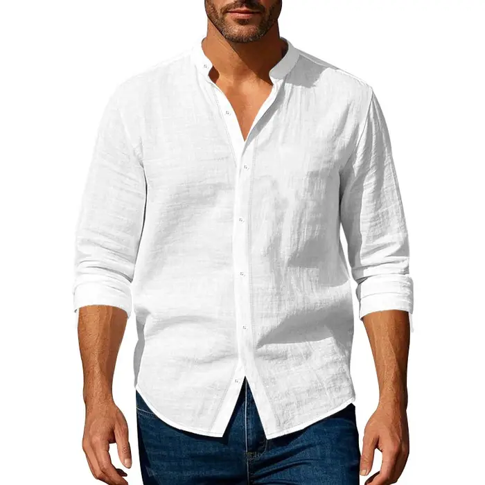 Jeu d'animaux chemises à manches longues pour hommes coton léger t-shirt décontracté chemise réguliè