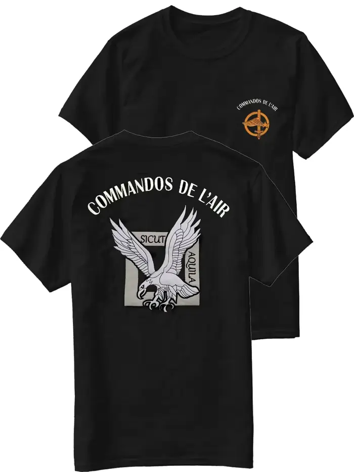 T-shirt Commando de l'Armée de l'Air française « Sicut Aquila » – Style décontracté à manches courte