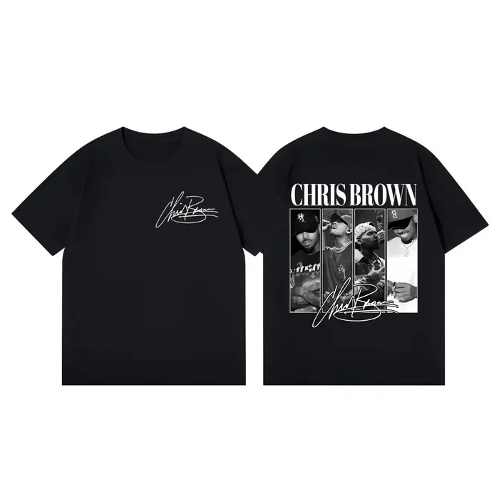 T-shirts Chris Brown Eclipse Tour 2026 pour hommes et femmes, style hip-hop vintage, manches courtes