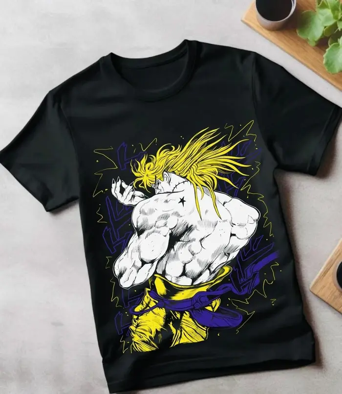 T-shirt graphique rétro JoJo's Bizarre Adventure Anime Manga Streetwear en coton surdimensionné