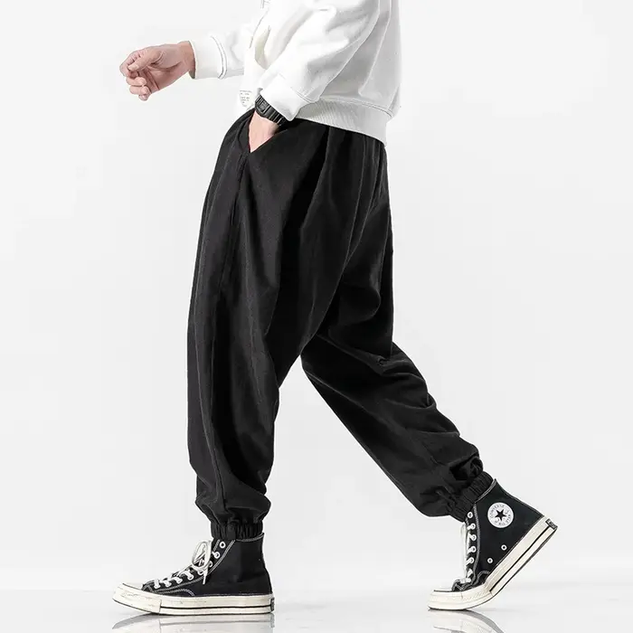 Nouveau automne hommes pantalons noirs Hip Hop Streetwear mode survêtement sarouel homme pantalon de