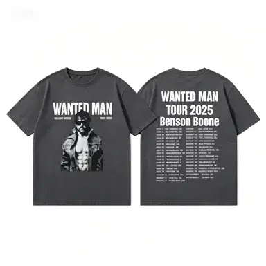 T-shirts Benson Boone Wanted Man Tour pour hommes et femmes, T-shirt vintage à manches courtes 2026F
