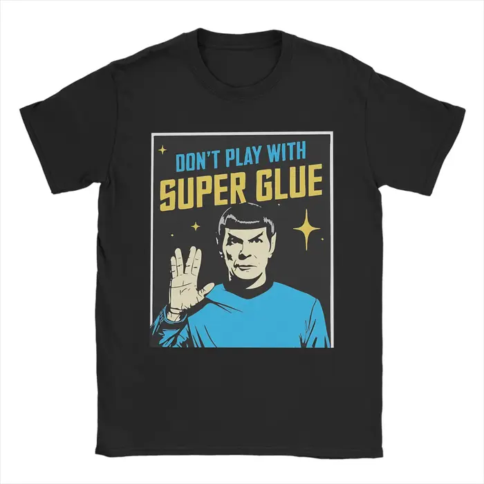 T-shirt en coton pour hommes, Vintage, col rond, manches courtes, classique, avec Super Glue Stars T