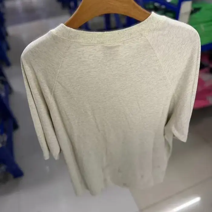 SAINT Hole Style Nouvelle Arrivée T-shirt gris à manches courtes col rond oversize à trous imprimé rétro pour hommes et femmes en coton