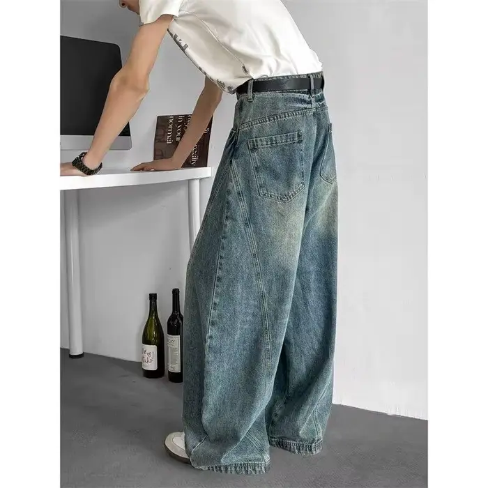 Jean Baggy à jambes larges pour hommes