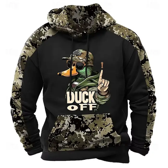 Duck Off Funny Camo Hoodie pour hommes