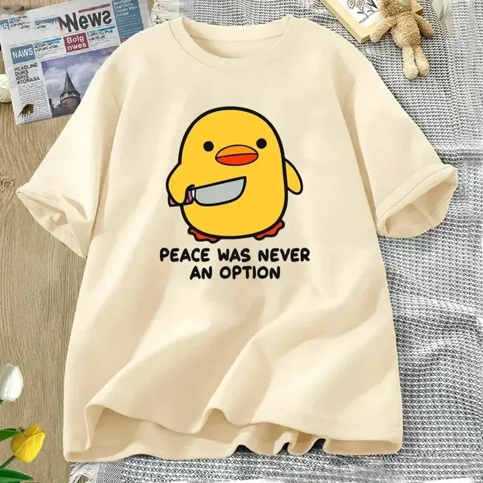 La paix n'a jamais une Option t-shirt Animal mignon drôle oie graphique t-shirts été décontracté à manches courtes hauts femmes vêtements