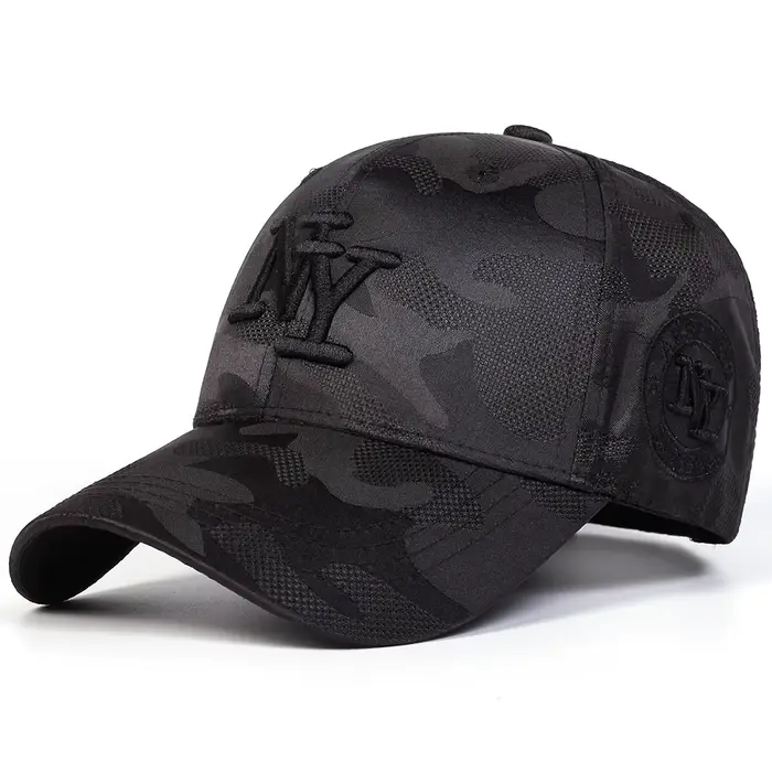 Casquette de baseball camouflage noire pour hommes et femmes