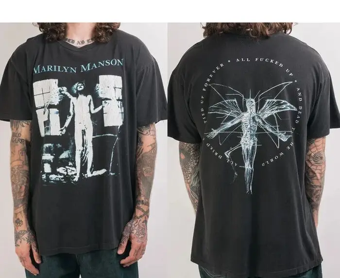 1996 Marilyn Manson Antichrist Superstar t-shirt graphique à manches courtes chemise unisexe hommes 
