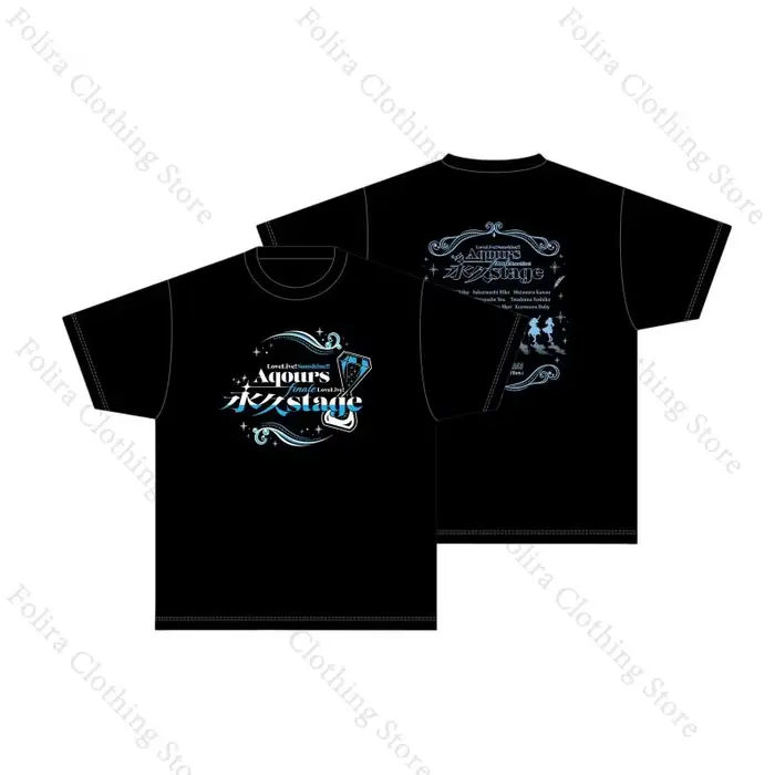 AmourLive! Sunshine série T-shirt hommes femmes vêtements été hauts noir à manches courtes T-shirt i