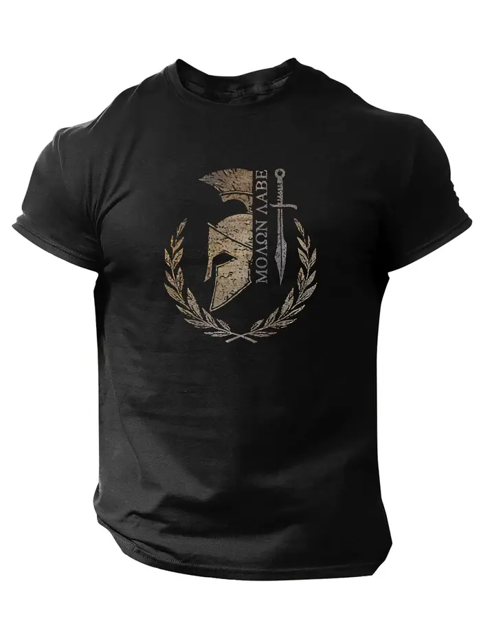 T-shirt en coton Sparta Helmet pour hommes, décontracté, sport, militaire, tactique, style vintage g