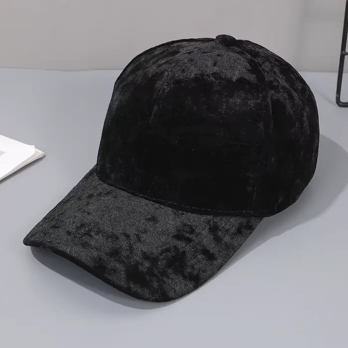 Casquette de baseball en velours automne-hiver-chapeau décontracté à bord incurvé unisexe, Snapback 