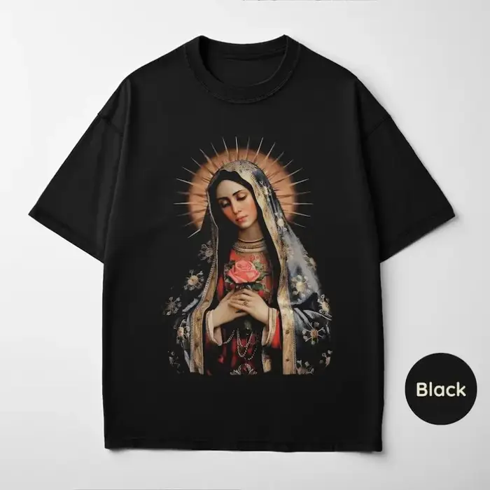 T-Shirt Vintage vierge marie pour femmes et hommes