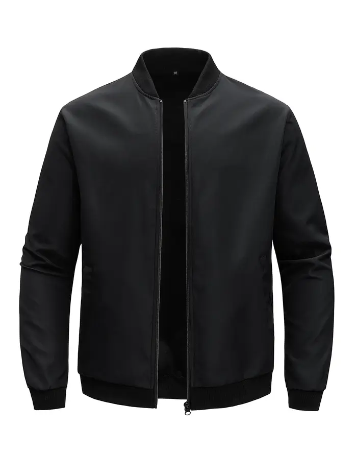 Veste courte ample à col de Baseball pour hommes, couleur unie, manteau fin décontracté d'affaires, 