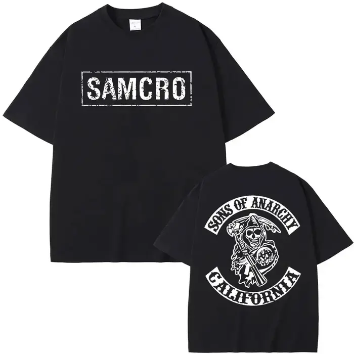 Sons of Anarchy SAMCRO hommes femmes T-shirt marque de luxe mode grande taille haut décontracté à manches courtes