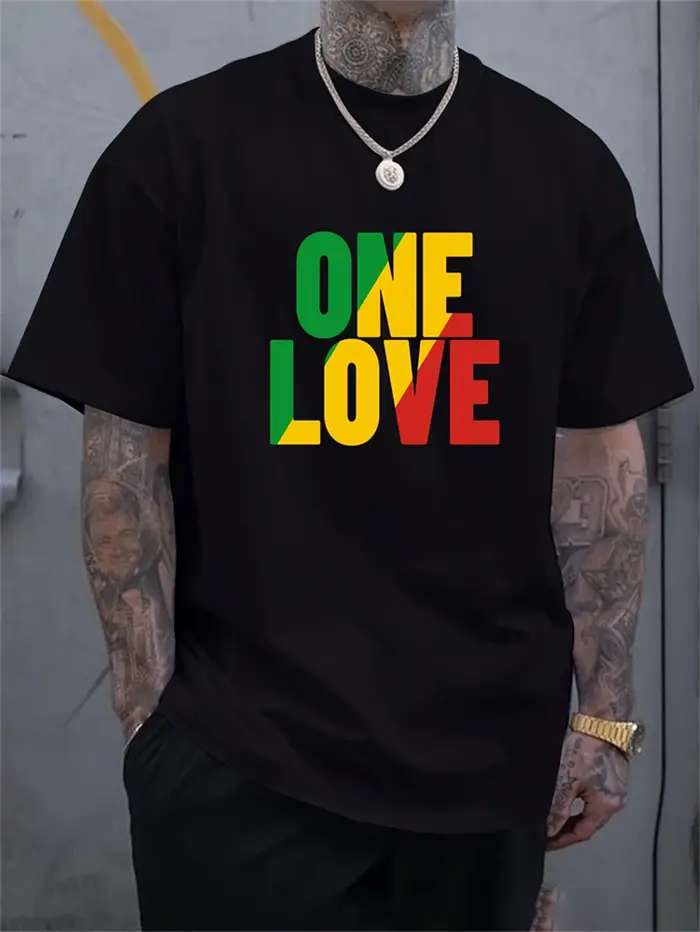 Un amour lettres T-shirts pour hommes mode tendance Streetwear 3D imprimé à manches courtes