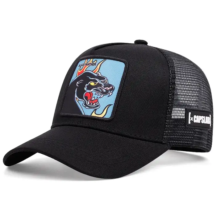 Casquette de Baseball unisexe avec Patch de panthère brodé, chapeaux de camionneur en maille réglabl