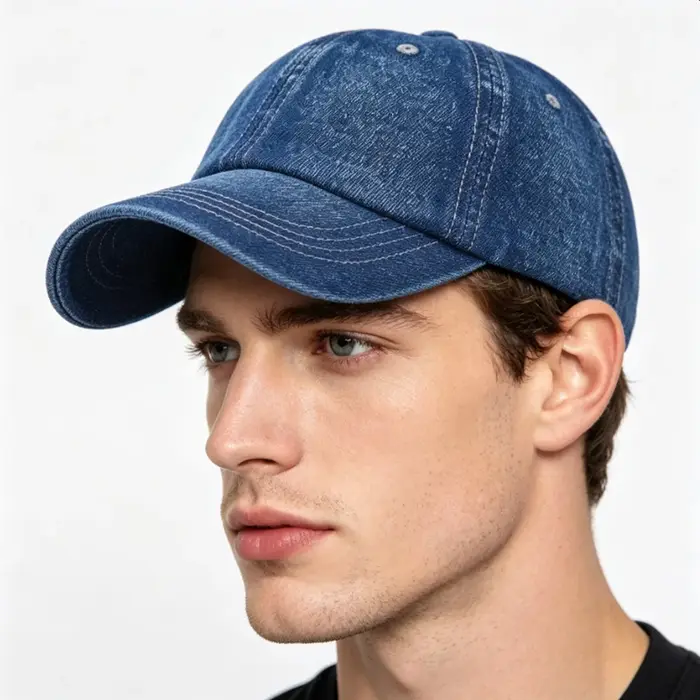 Casquette de baseball en denim délavé non structurée
