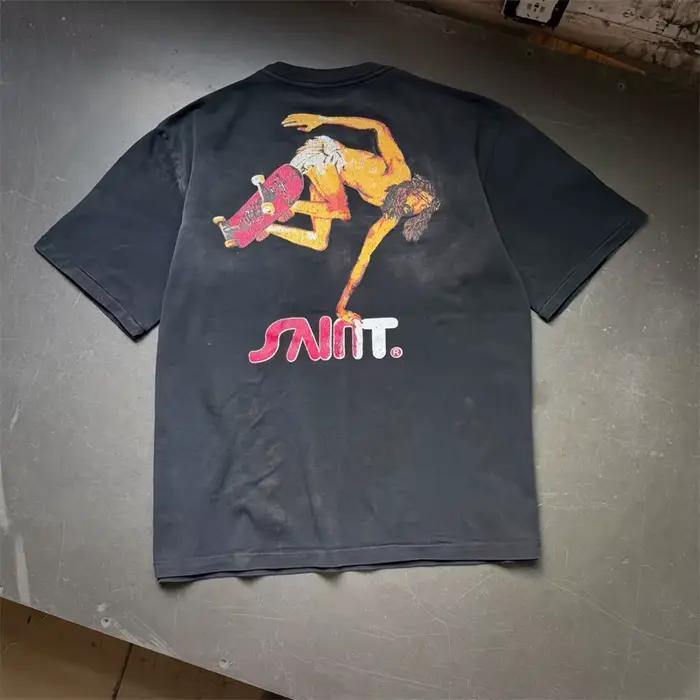 T-shirt décontracté ample en coton à col rond
