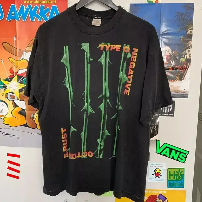 Type O bande négative Style basique noir à manches courtes unisexe t-shirt noir tee S-4XL chemise un