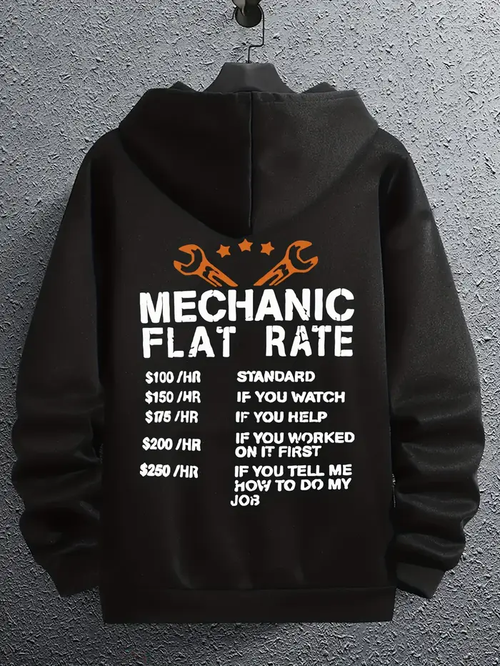 Sweat à capuche imprimé Mechanic Flat Rate pour homme