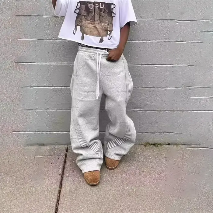 Hip-Hop Streetwear pantalon hommes décontracté rayé pantalons de survêtement printemps automne Couple Baggy taille