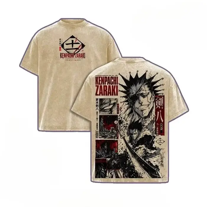 T-shirt imprimé BLEACH Zaraki Kenpachi pour hommes et femmes